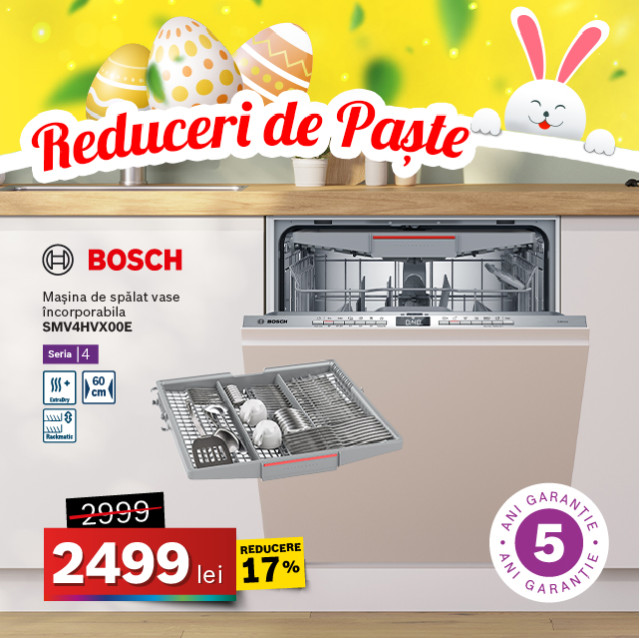 Mașină de spălat vase Bosch SMV4HVX00E, 14 seturi