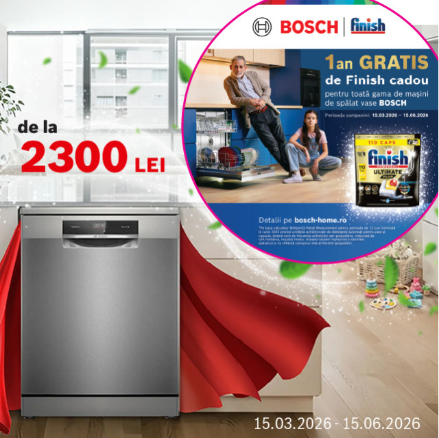 Mașini de spălat vase Bosch + Cadou Finish | PremiumStore