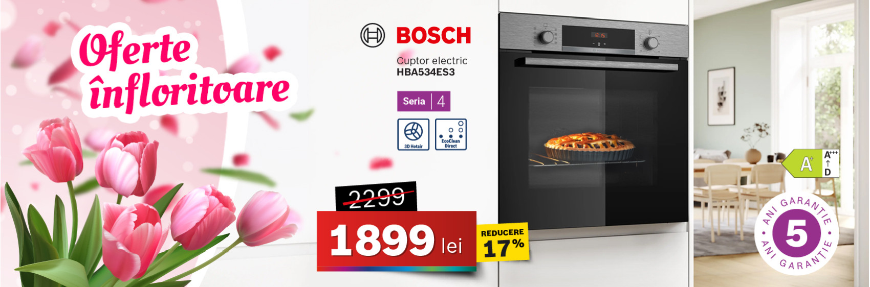 Cuptor electric Bosch HBA534ES3, Seria 4