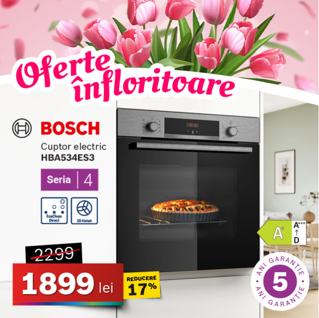 Cuptor electric Bosch HBA534ES3, Seria 4