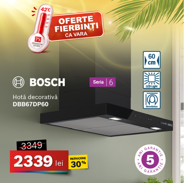 Hotă decorativă DBB67DP60, 60 cm, Seria 6