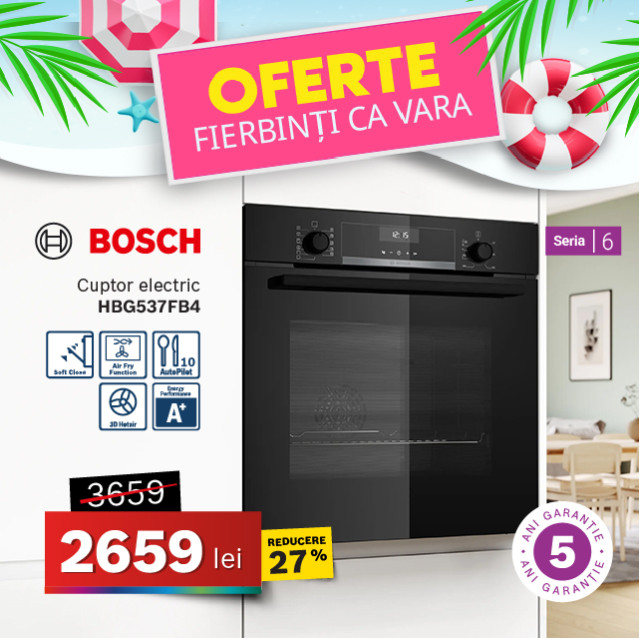 Cuptor electric Bosch HBG537FB4 incorporabil 60 cm, Seria 6