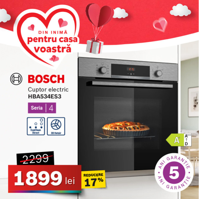 Cuptor electric Bosch HBA534ES3, Seria 4
