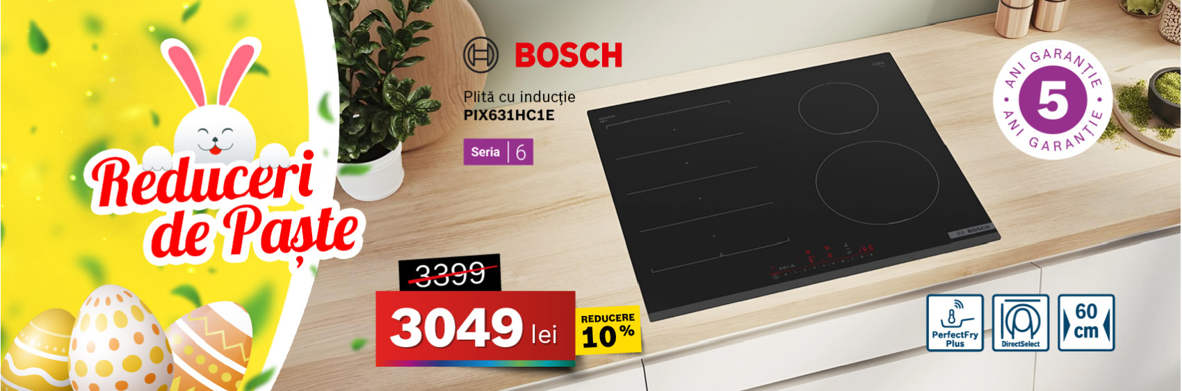 Plită cu inducție Bosch PIX631HC1E, Seria 6