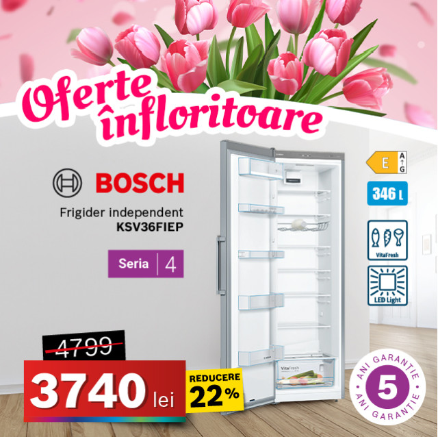 Frigider independent Bosch KSV36FIEP, Supercooling, Seria 4