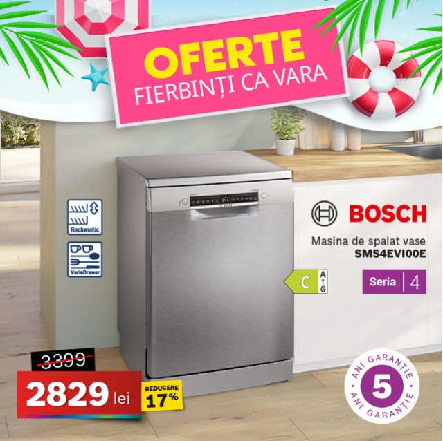 Mașină de spălat vase Bosch SMS4EVI00E independenta, 14 seturi
