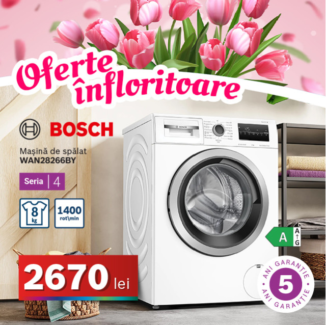 Mașină de spălat Bosch WAN28266BY, 8 kg, Seria 4
