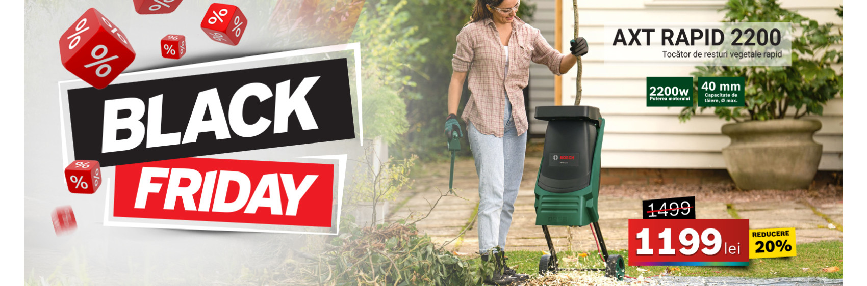 Tocător de resturi vegetale rapid AXT RAPID 2200