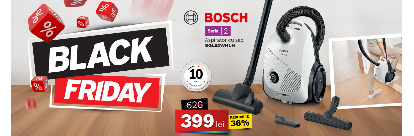 Aspirator cu sac Bosch BGLS2WH1H