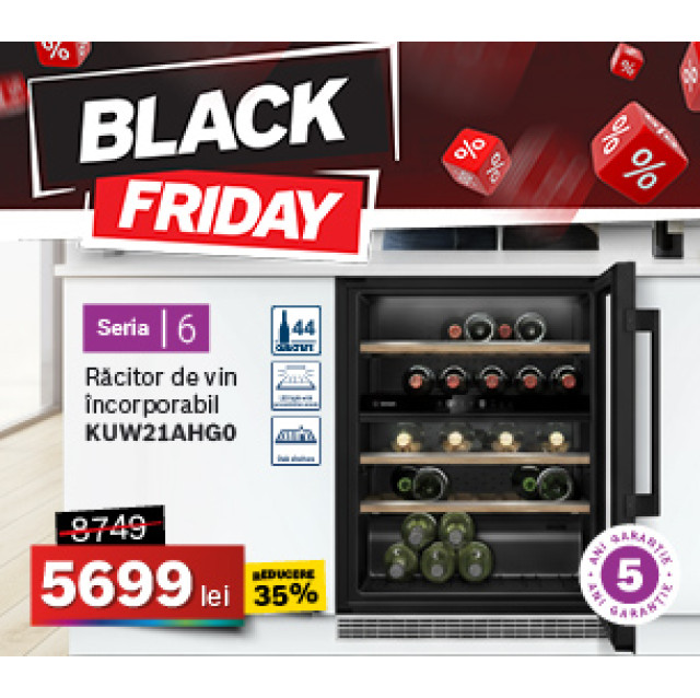 Frigider de vinuri incorporabil sub blat Bosch KUW21AHG0