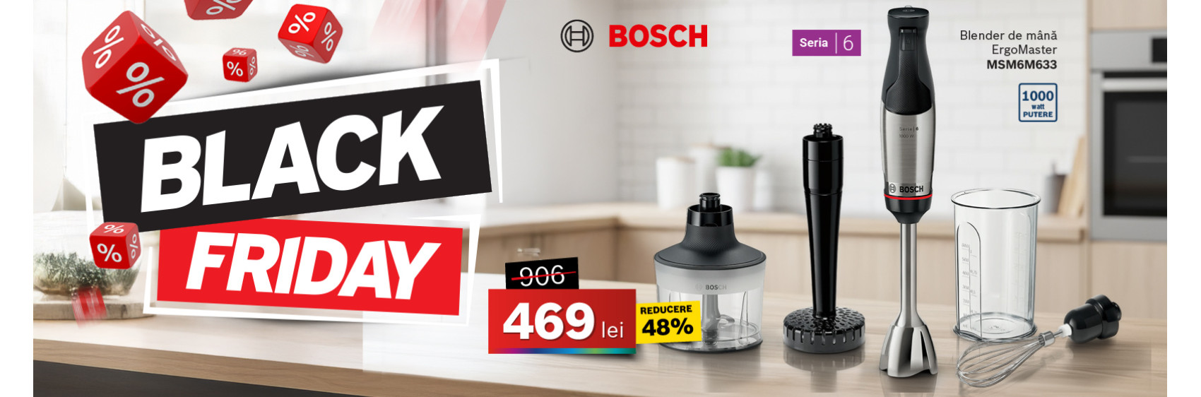 Blender de mână ErgoMaster Bosch MSM6M633