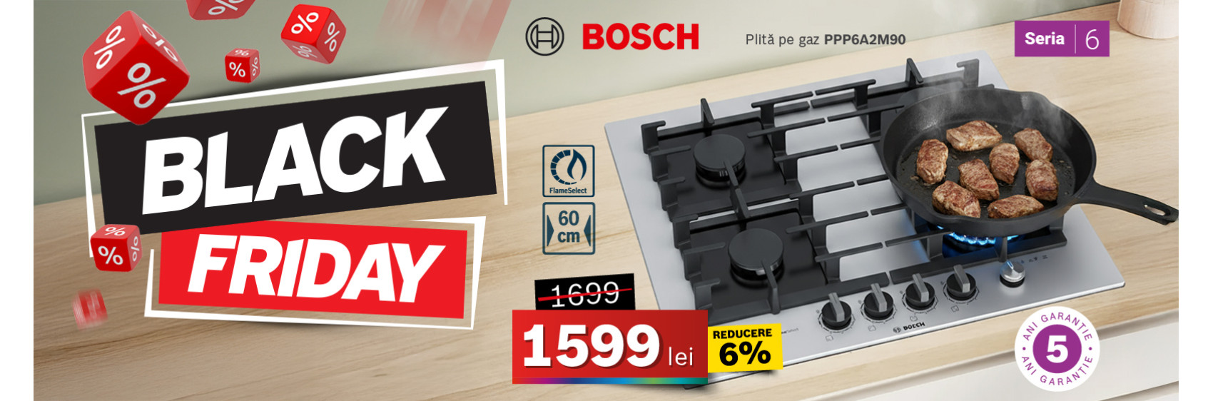 Plita pe gaz Bosch PPP6A2M90