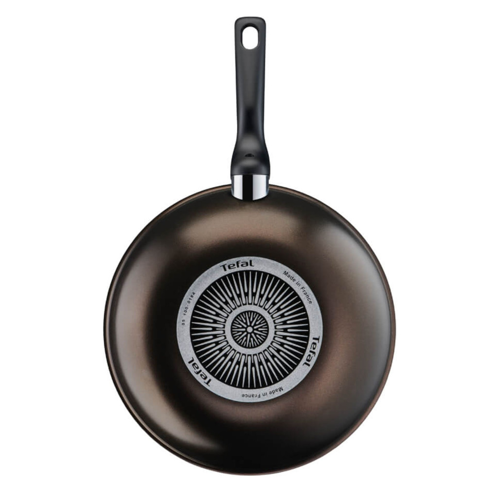 Tigaie wok Tefal XL Intense 28 cm C3841953, aluminiu, invelis antiaderent, 3.6L, tehnologia Thermo-Signal, maro -  Tefal C3841953 imagine 1