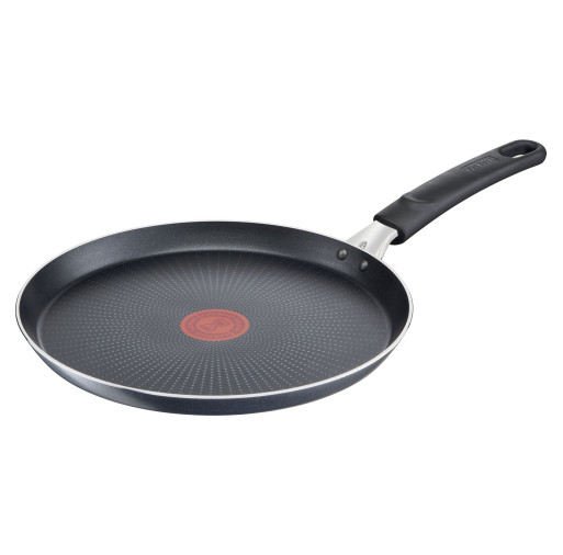 Tigaie pentru clătite XL Force C3851053, 25 cm, înveliș antiaderent 100% sigur, de lungă durată, Thermo-Signal™, bază Diffusion+, aluminiu, negru -  Tefal C3851053 imagine