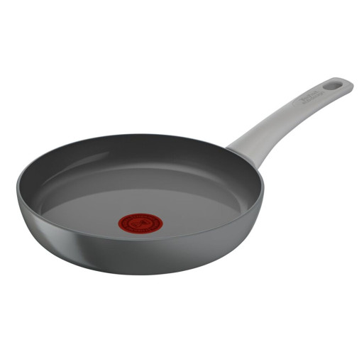 Tigaie 24 cm Tefal Renew On C4270432, 100% aluminiu reciclat, indicator Thermo-Signal, compatibil cu inductia, invelis ceramic, gri -  Tefal C4270432 imagine
