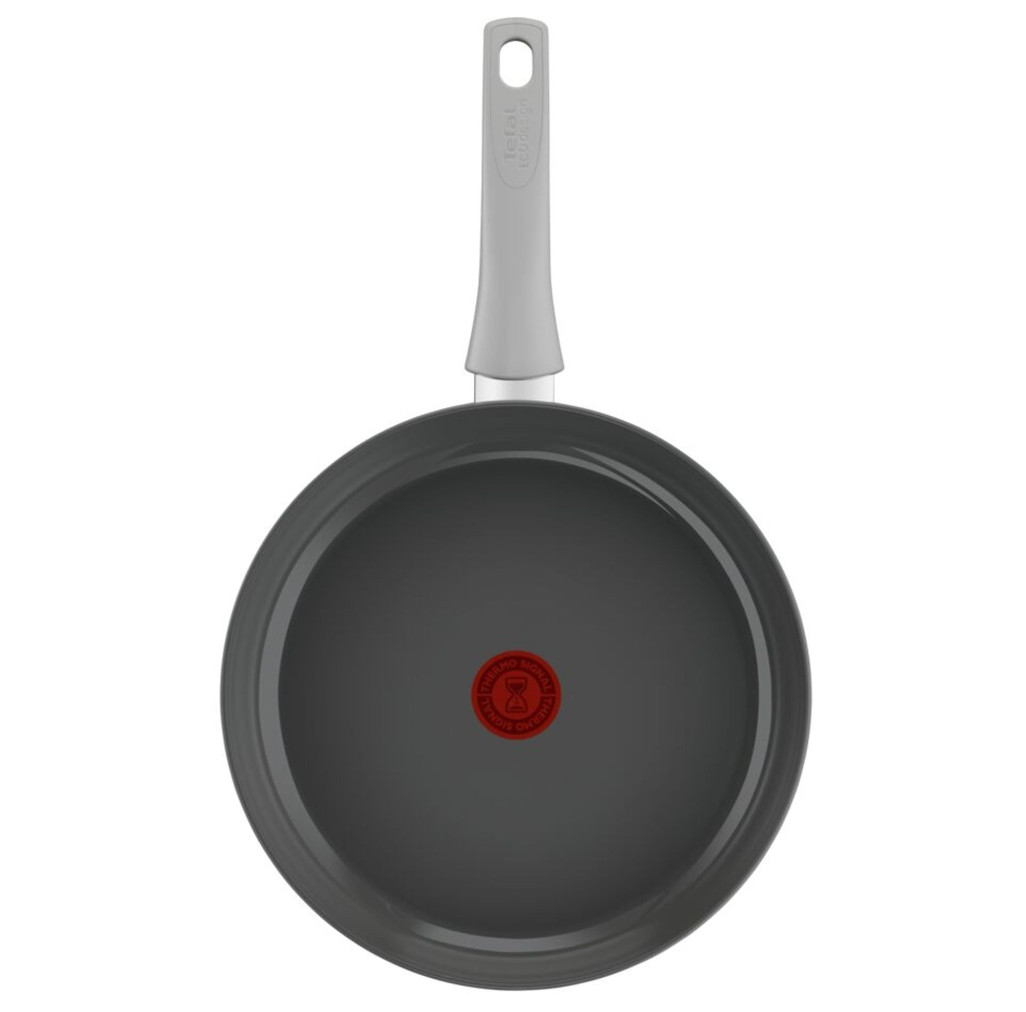 Tigaie 28 cm Tefal Renew On C4270632, 100% aluminiu reciclat, indicator Thermo-Signal, compatibil cu inductia, invelis ceramic, gri -  Tefal C4270632 imagine 1