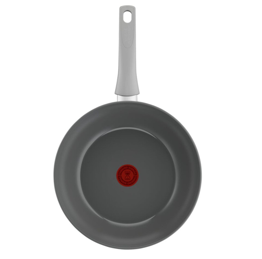 Tigaie wok 28 cm Tefal Renew On C4271932, 100% aluminiu reciclat, indicator Thermo-Signal, compatibil cu inductia, invelis ceramic, gri -  Tefal C4271932 imagine 1