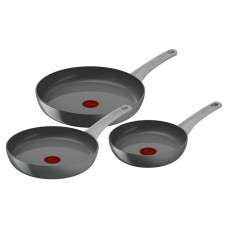 Set de 3 tigai Tefal Renew On C4279132, 20/24/28 cm, 100% aluminiu reciclat, indicator Thermo-Signal, compatibil cu inductia, invelis ceramic, gri C4279132 imagine 27191