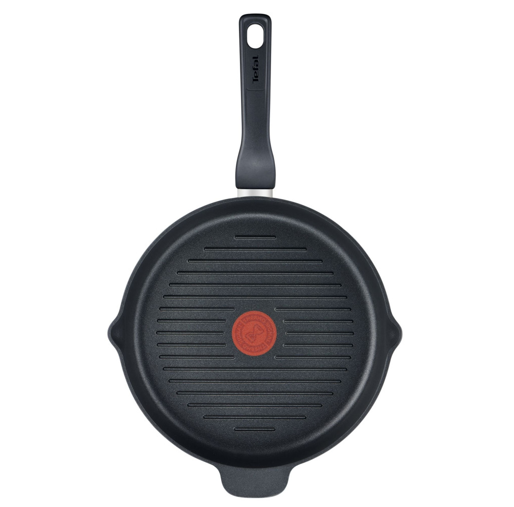 Tigaie grill XL Force C6854055, înveliș antiaderent 100% sigur, de lungă durată, Thermo-Signal™, bază Diffusion+, 26 cm, aluminiu, negru -  Tefal C6854055 imagine 1