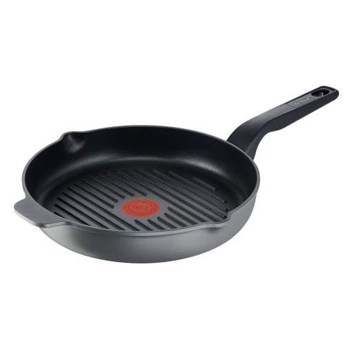 Tigaie grill XL Force C6854055, înveliș antiaderent 100% sigur, de lungă durată, Thermo-Signal™, bază Diffusion+, 26 cm, aluminiu, negru -  Tefal C6854055 imagine