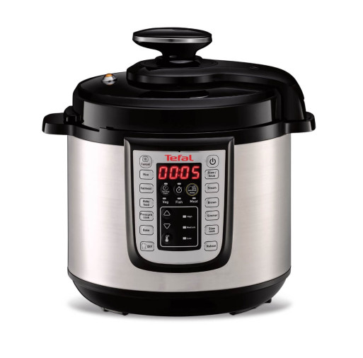 Oală sub presiune electrică Tefal One Pot CY505EE0, 1200W, 5.8L, 25 de programe, funcție păstrare la cald, temperatură - timp ajustabile, negru & argintiu -  Tefal CY505EE0 imagine