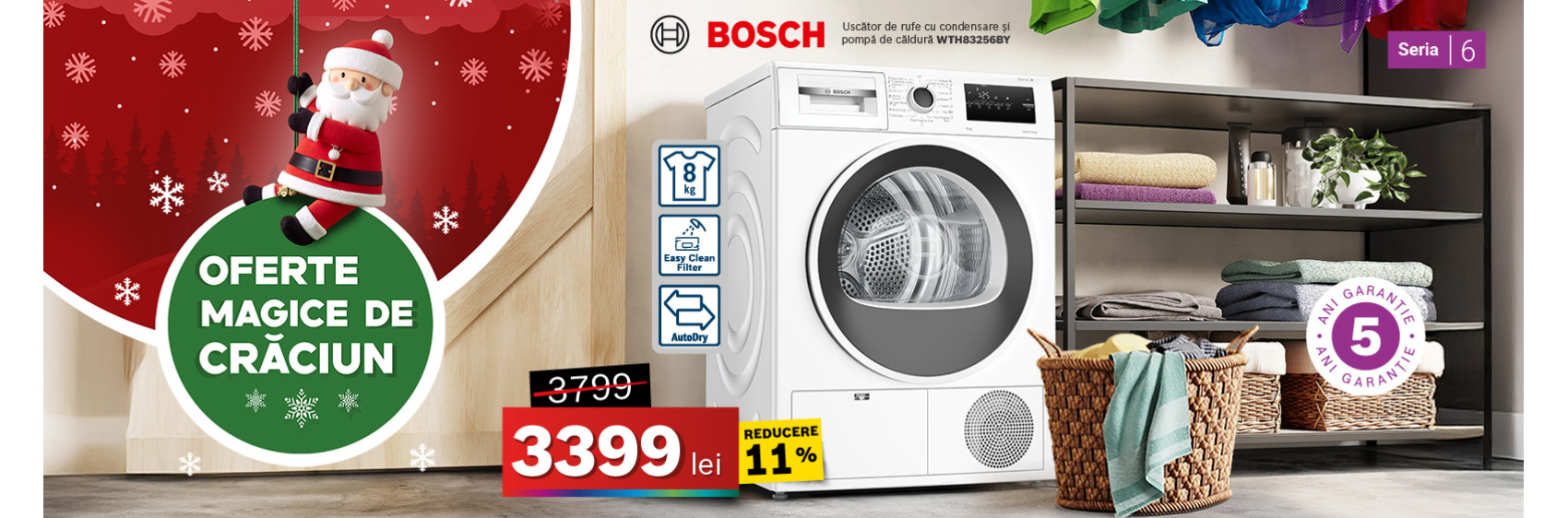 Uscator de rufe Bosch WTH83256BY