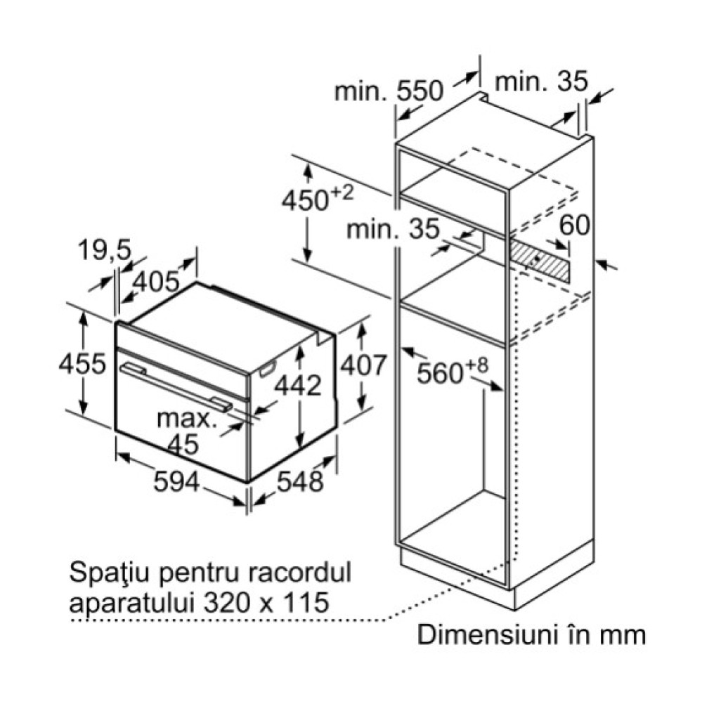 Cuptor compact cu funcție de abur, încorporabil, Negru CSG7361B1 imagine 1