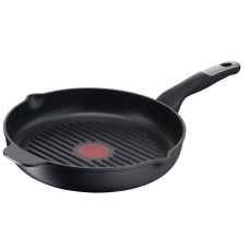 Tigaie grill 26 cm Unlimited Tefal E2294074, înveliș antiaderent 100% sigur, Titanium Anti-Scratch, Thermo-Signal™, bază Thermo-Fusion™, aluminiu, negru E2294074 imagine 27205