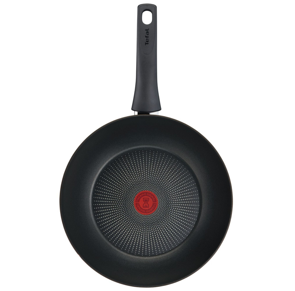 Tigaie wok Tefal Eco-Respect G2541902, 28 cm, aluminiu, înveliș antiaderent Titanium Pro, compatibil cu inducția, tehnologia Thermo-Signal™, bază Thermo-Fusion™, maro -  Tefal G2541902 imagine 1