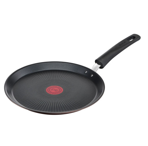 Tigaie pentru clătite Tefal Eco-Respect G2543853, 25 cm, înveliș antiaderent Titanium Pro, Thermo-Signal™, bază Thermo-Fusion™, aluminiu, negru -  Tefal G2543853 imagine