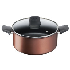 Oala cu capac Tefal Eco Respect G2544602, 24 cm, aluminiu, invelis antiaderent, indicator Thermo-Signal™, capac din sticla, inductie, negru G2544602 imagine 27150