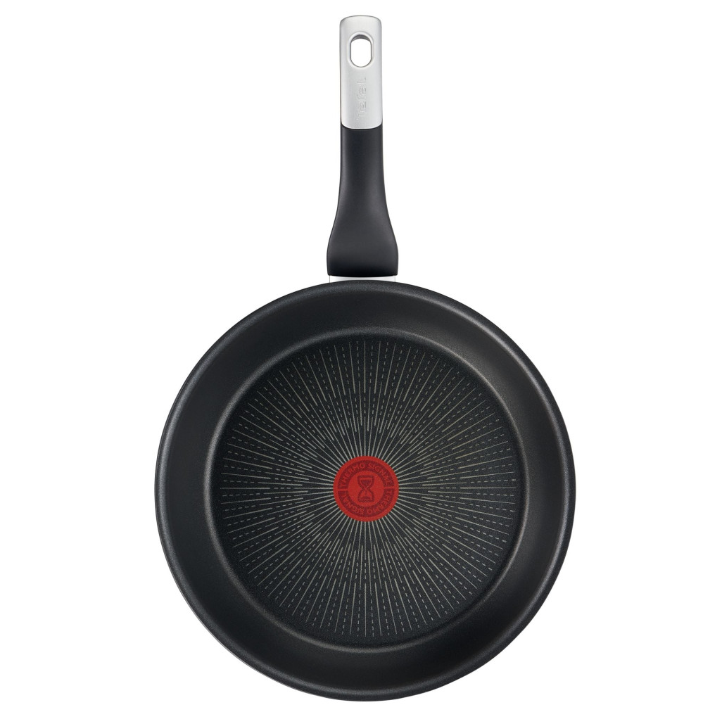 Tigaie Unlimited G2550772, 30 cm, înveliș antiaderent 100% sigur, Titanium Anti-Scratch, Thermo-Signal™, bază Thermo-Fusion™, aluminiu, negru -  Tefal G2550772 imagine 1