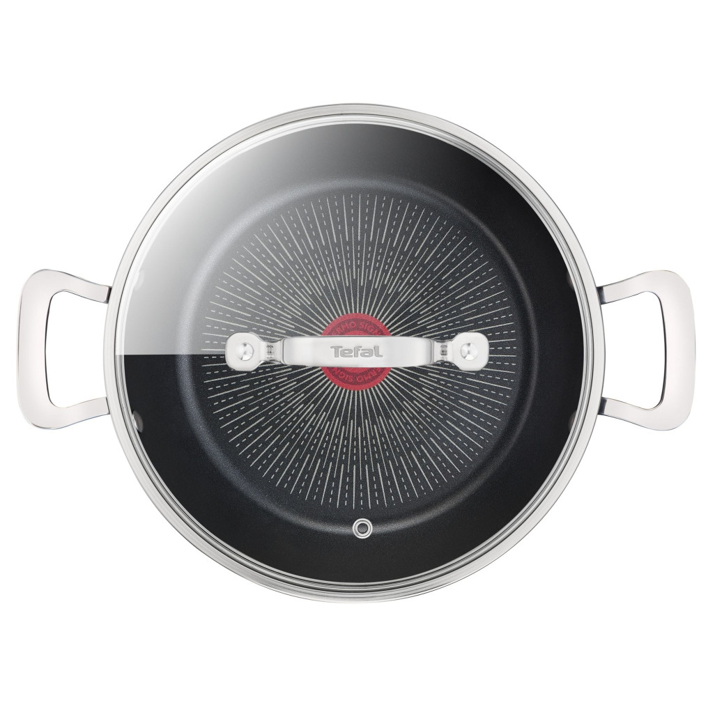 Cratiță Unlimited G2557172, 26 cm, înveliș antiaderent 100% sigur, Titanium Anti-Scratch, Thermo-Signal™, bază Thermo-Fusion™, aluminiu, negru -  Tefal G2557172 imagine 1