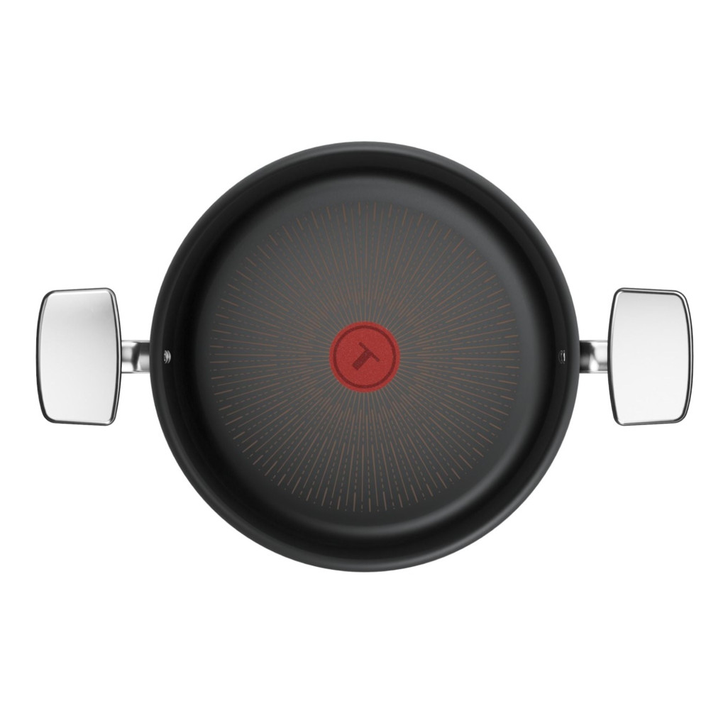 Oala cu capac Tefal Excellence+ G3284653, 24 cm, 5 L, invelis antiaderent, tehnologie FUSIONCORE, Thermo-Signal™, manere nituite, aluminiu, inductie, negru -  Tefal G3284653 imagine 1