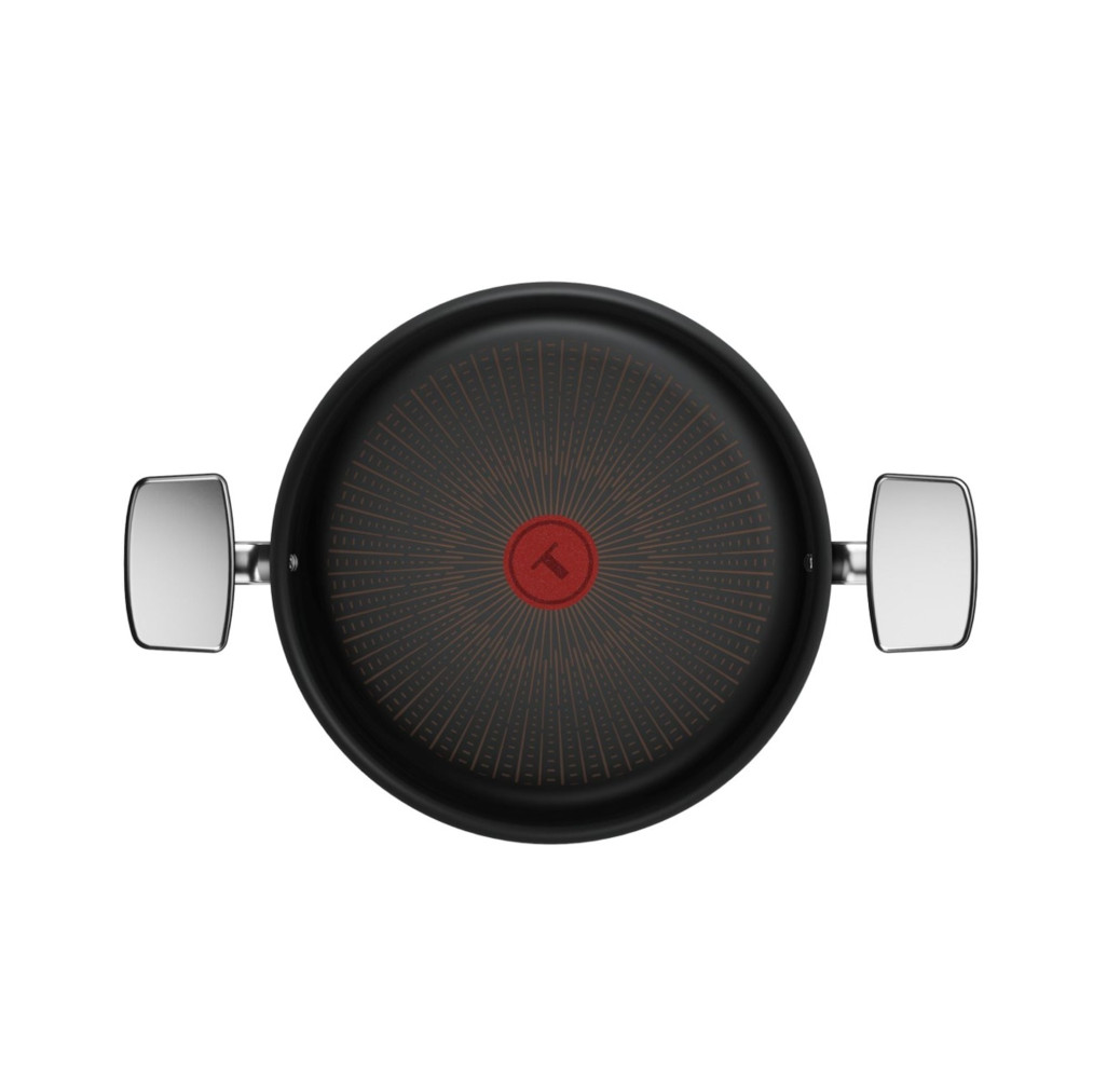 Cratita cu capac Tefal Excellence+ G3307153, 26 cm, invelis antiaderent, tehnologie FUSIONCORE, Thermo-Signal™, manere nituite, aluminiu, inductie, negru -  Tefal G3307153 imagine 1
