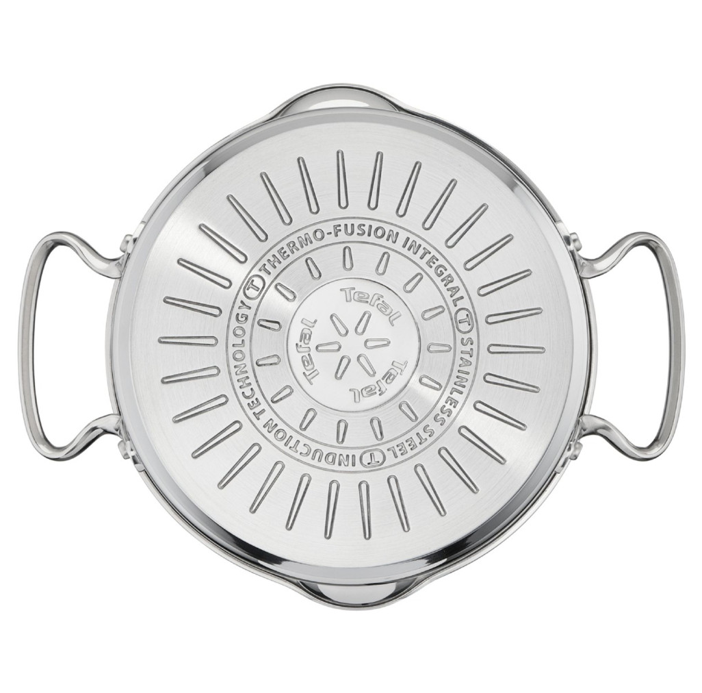 Set de 6 piese Tefal Duetto+ G719S655, oale cu capac de sticla 20 / 24 cm, cratiță cu capac de sticlă 16 cm, inox, inducție, inox, mânere nituite, margini turnare, gradații interioare, argintiu -  Tefal G719S655 imagine 1