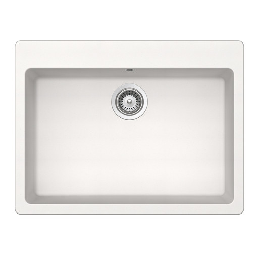GAXN100LPOLA Chiuveta bucatarie Schock Galaxy N-100L Cristadur Polaris 700 x 530 mm, compozit granit, montare pe blat, alb polar -  SCHOCK GAXN100LPOLA imagine