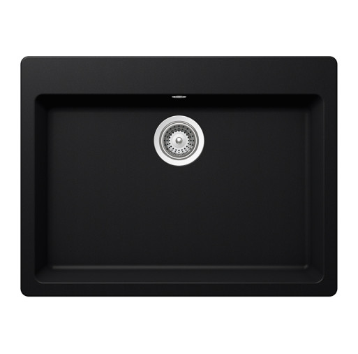 GAXN100LPURO Chiuveta bucatarie Schock Galaxy N-100L Cristadur Puro 700 x 530 mm, compozit granit, montare pe blat, negru intens -  SCHOCK GAXN100LPURO imagine