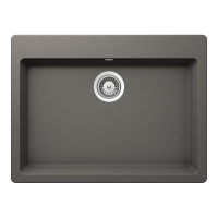 GAXN100LSILV Chiuveta bucatarie Schock Galaxy N-100L Cristadur Silverstone 700 x 530 mm, compozit granit, montare pe blat, gri inchis GAXN100LSILV imagine 28032