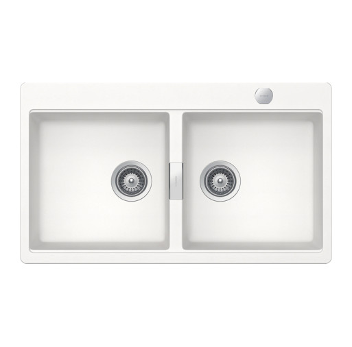 HONN200POLASA Chiuveta bucatarie Schock Horizont N-200 Cristadur Polaris 860 x 500 mm cu sifon automat, compozit granit, montare pe blat, alb polar -  SCHOCK HONN200POLASA imagine