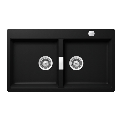 HONN200PUROSA Chiuveta bucatarie Schock Horizont N-200 Cristadur Puro 860 x 500 mm cu sifon automat, compozit granit, montare pe blat, negru intens -  SCHOCK HONN200PUROSA imagine