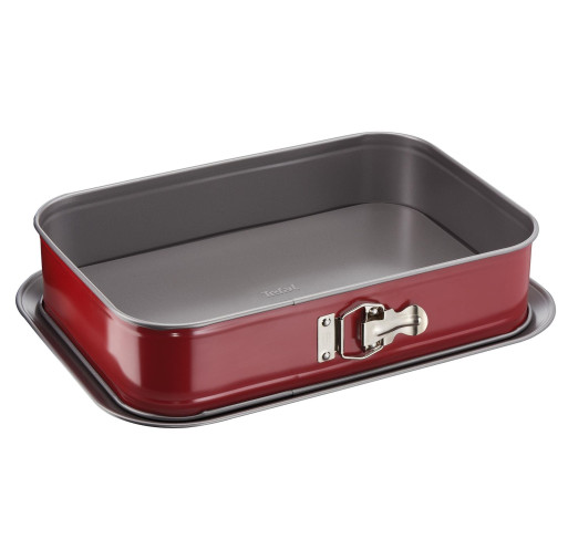 Formă de copt DeliBake J1640574, antiaderentă, margine detașabilă, 36 x 24 cm, oțel carbon, roșu -  Tefal J1640574 imagine