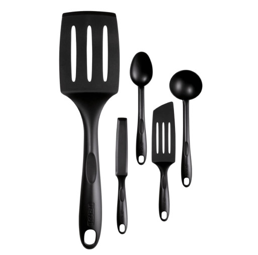 Set de 5 piese Tefal Bienvenue K001A504, rezistent la temperaturi înalte, nylon cu 15% fibră de sticlă, negru -  Tefal K001A504 imagine