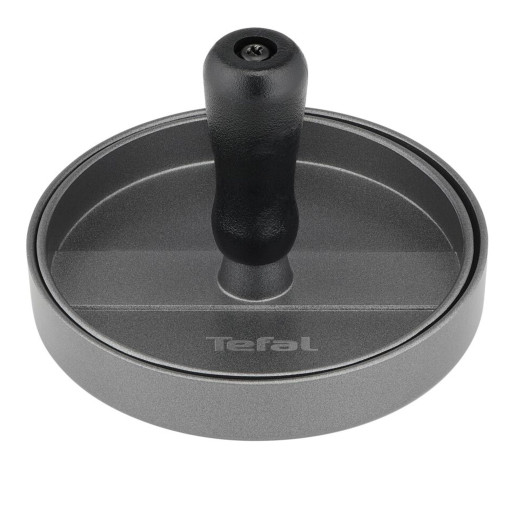 Presă pentru burgeri Tefal K1851134, 12 cm, acoperire antiaderentă, crestături pentru formare uniformă, compatibilă cu mașina de spălat vase, gri & negru -  Tefal K1851134 imagine