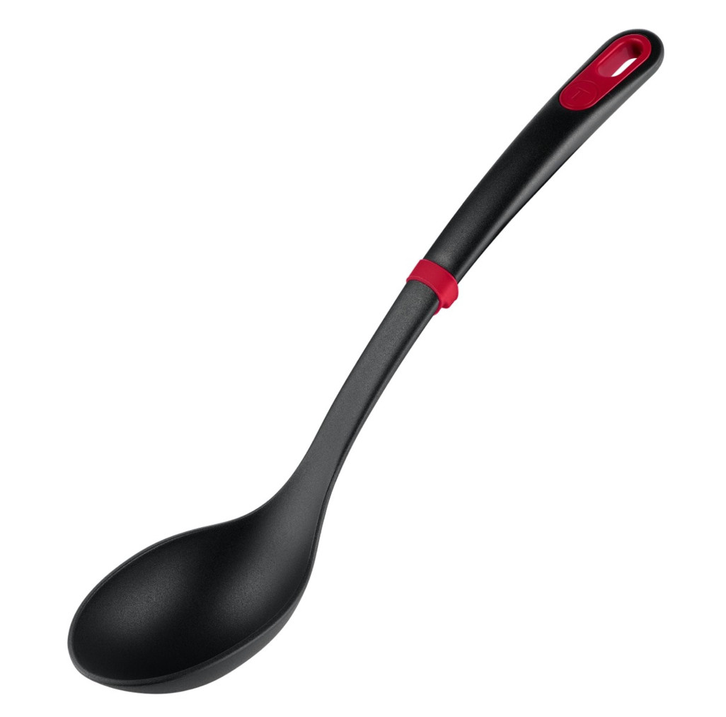 Lingura pentru servire Tefal Ingenio+ K1980334, rezistenta la temperaturi inalte, compatibilitate cu masina de spalat vase, plastic, negru & rosu -  Tefal K1980334 imagine 1