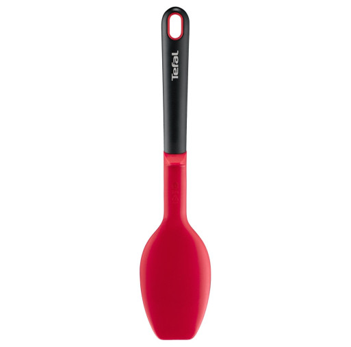 Spatula tip lingura Tefal Ingenio+ K1984534, rezistenta la temperaturi inalte, compatibilitate cu masina de spalat vase, silicon, rosu & negru -  Tefal K1984534 imagine
