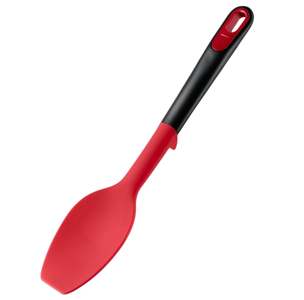 Spatula tip lingura Tefal Ingenio+ K1984534, rezistenta la temperaturi inalte, compatibilitate cu masina de spalat vase, silicon, rosu & negru -  Tefal K1984534 imagine 1
