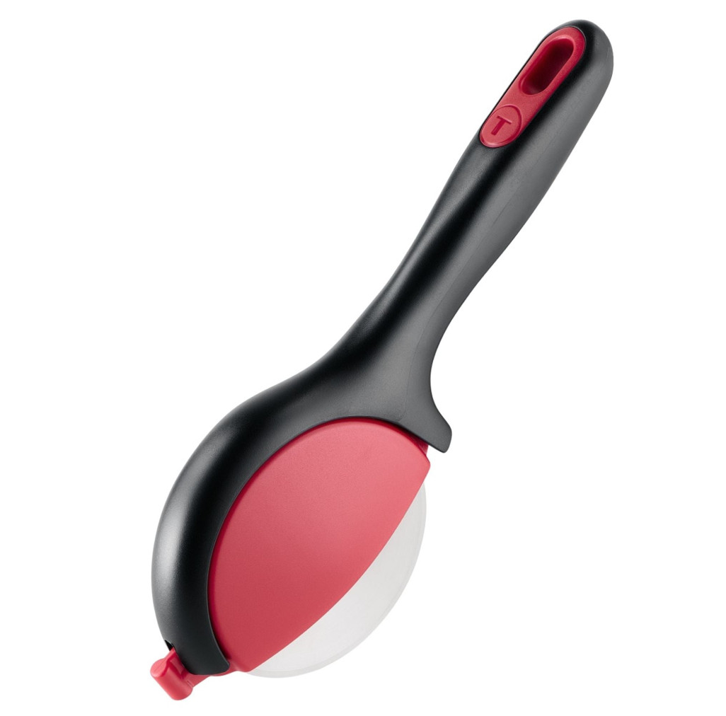 Cutit pizza Tefal Ingenio K1990334, inox, capac de protectie pentru lama, lama detasabila, negru & rosu -  Tefal K1990334 imagine 1