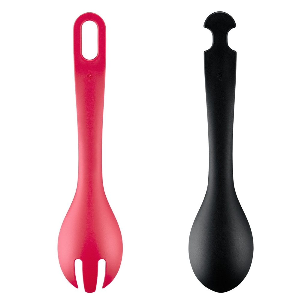 Cleste pentru salata Tefal Ingenio+ K1991434, plastic, sistem de blocare, design stivuibil, compatibilitate cu masina de spalat vase, negru & rosu -  Tefal K1991434 imagine 1