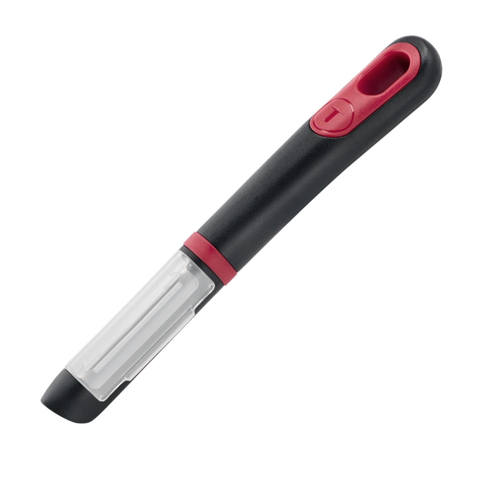 Accesoriu pentru decojit legume si fructe Tefal Ingenio K1992034, lame duble, inox, capac de protectie, negru & rosu -  Tefal K1992034 imagine 1